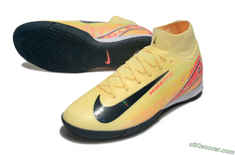 Nike Air Zoom Mercurial Superfly 10 Elite IC Indoor & Futsal Soccer Shoes - Yellow/Black/Red 3