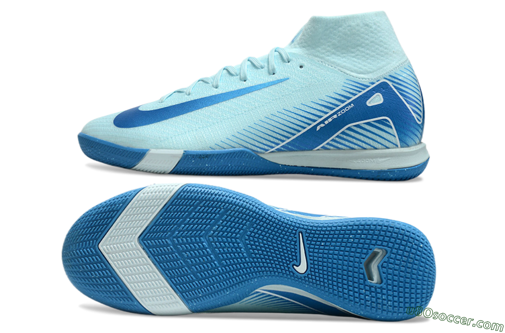 Nike Air Zoom Mercurial Superfly 10 Elite IC Indoor & Futsal Soccer Shoes - Jade/Blue/White 0