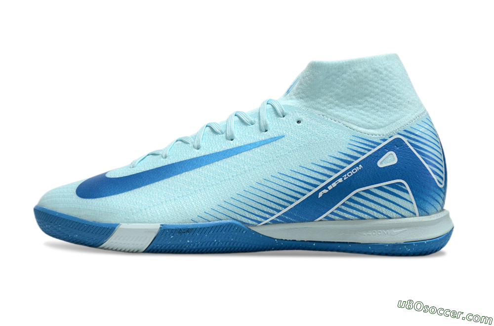 Nike Air Zoom Mercurial Superfly 10 Elite IC Indoor & Futsal Soccer Shoes - Jade/Blue/White 2