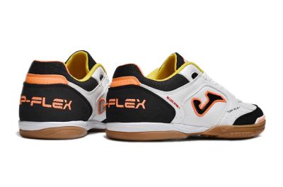 Joma Top Flex IC Indoor & Futsal Soccer Shoes - White/Black/Orange