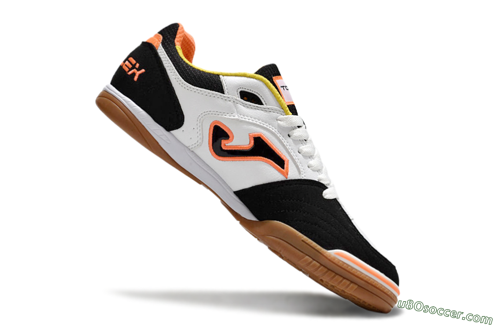 Joma Top Flex IC Indoor & Futsal Soccer Shoes - White/Black/Orange 4
