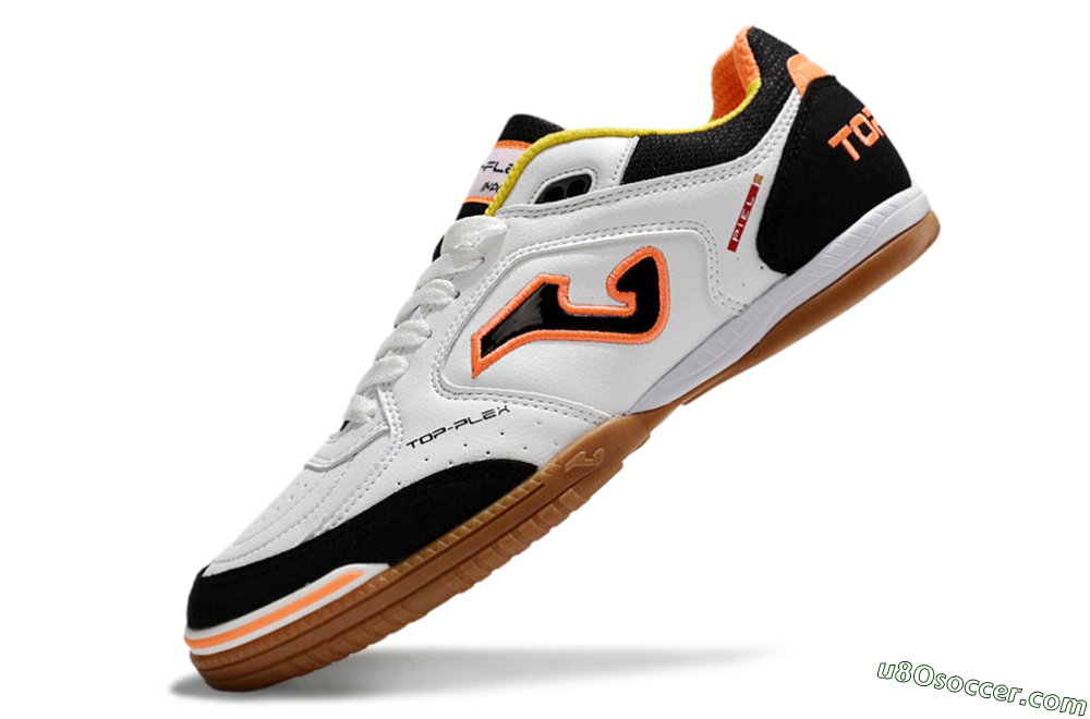 Joma Top Flex IC Indoor & Futsal Soccer Shoes - White/Black/Orange 5