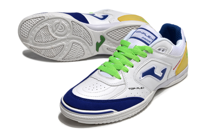 Joma Top Flex IC Indoor & Futsal Soccer Shoes - White/Blue