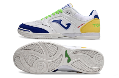 Joma Top Flex IC Indoor & Futsal Soccer Shoes - White/Blue