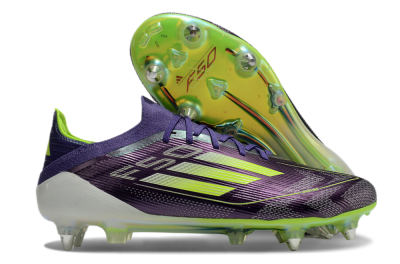 Adidas F50 Elite SG Soft Ground Soccer Cleats - Purple/Yellow/White