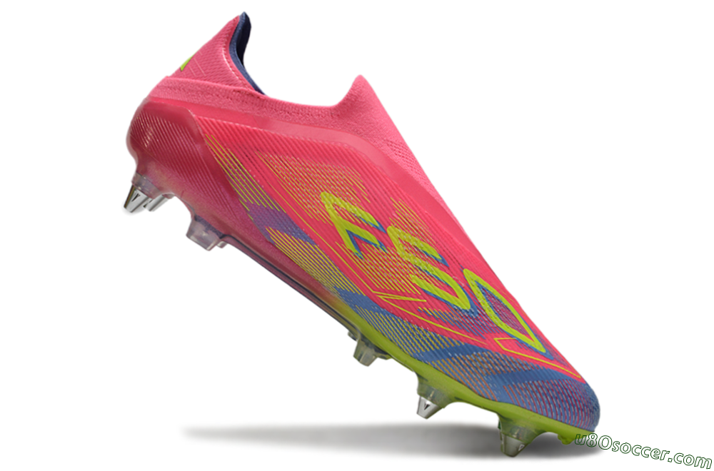 Adidas F50 Elite Laceless SG Soft Ground Soccer Cleats - Red/Yellow/Blue 4