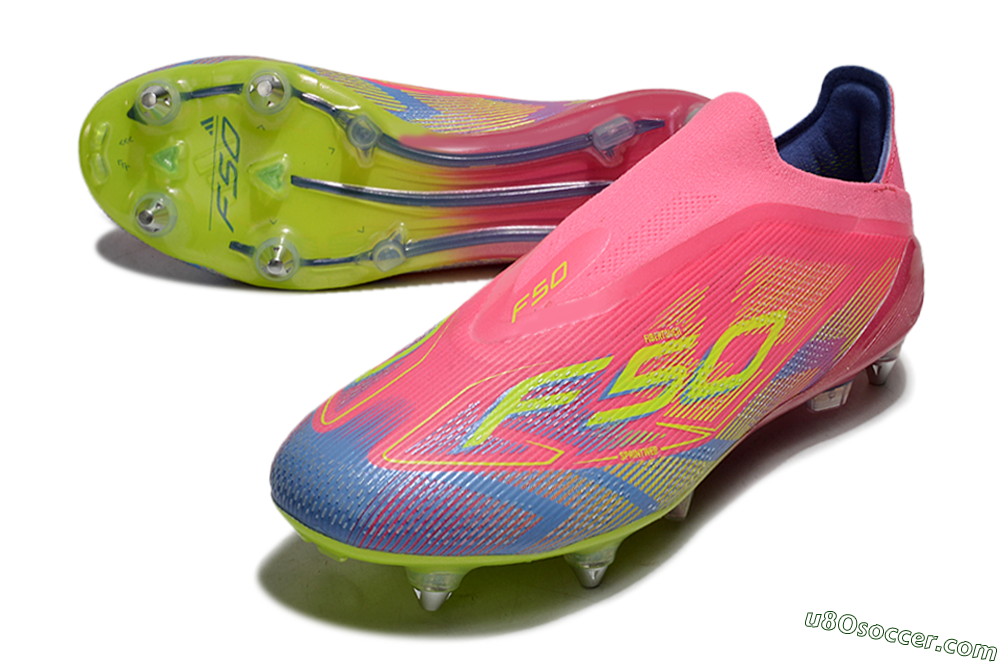 Adidas F50 Elite Laceless SG Soft Ground Soccer Cleats - Red/Yellow/Blue 3