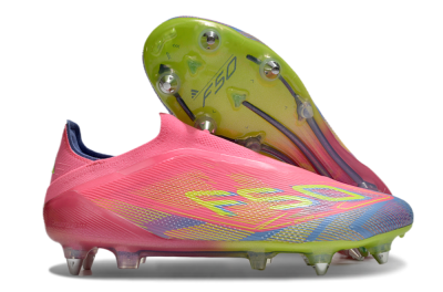 Adidas F50 Elite Laceless SG Soft Ground Soccer Cleats - Red/Yellow/Blue
