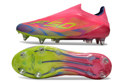 Adidas F50 Elite Laceless SG Soft Ground Soccer Cleats - Red/Yellow/Blue