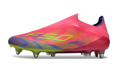 Adidas F50 Elite Laceless SG Soft Ground Soccer Cleats - Red/Yellow/Blue