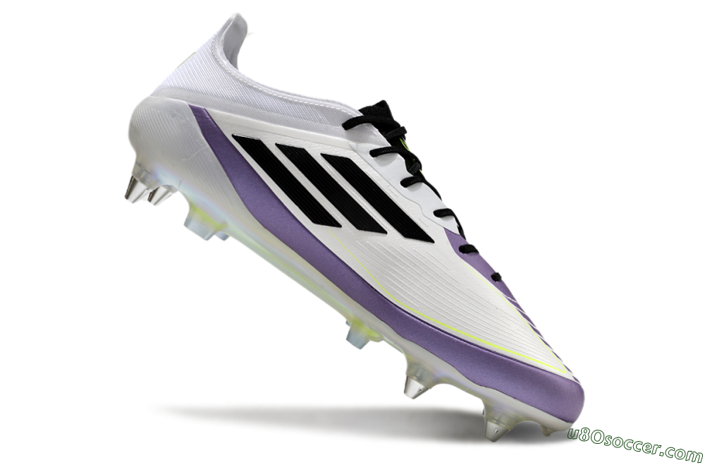 Adidas F50 Elite Messi SG Soft Ground Soccer Cleats - White/Black/Purple 4