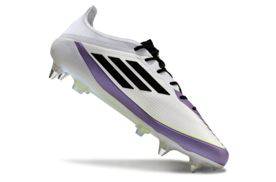 Adidas F50 Elite Messi SG Soft Ground Soccer Cleats - White/Black/Purple