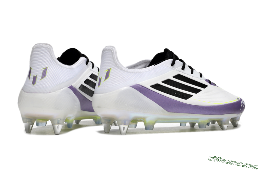 Adidas F50 Elite Messi SG Soft Ground Soccer Cleats - White/Black/Purple 6