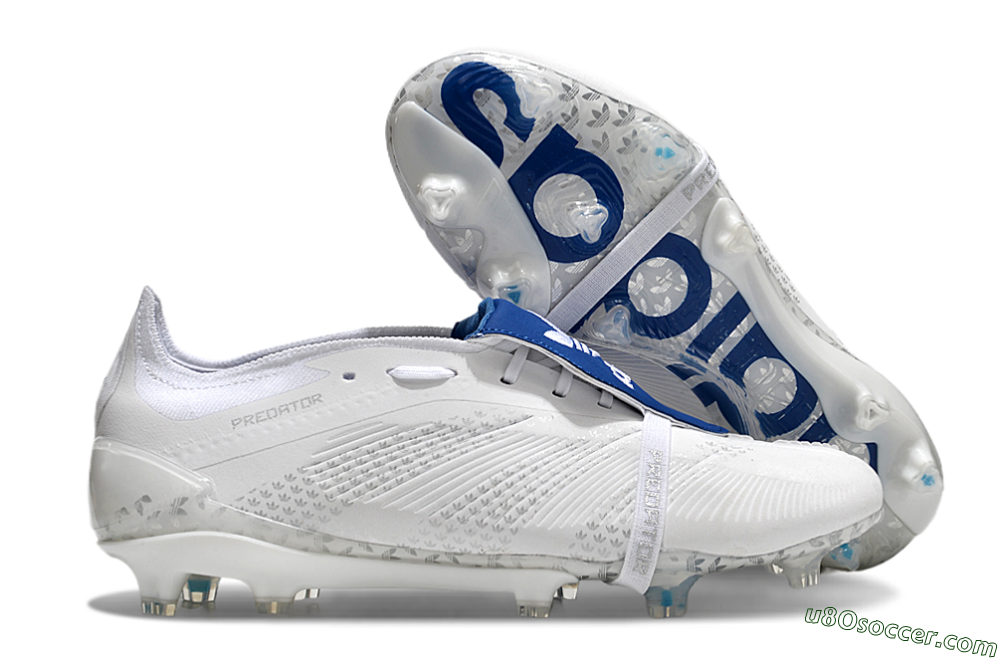 Adidas Predator Elite Foldover Tongue FG Firm Ground Soccer Cleats - Beige/White/Blue 1