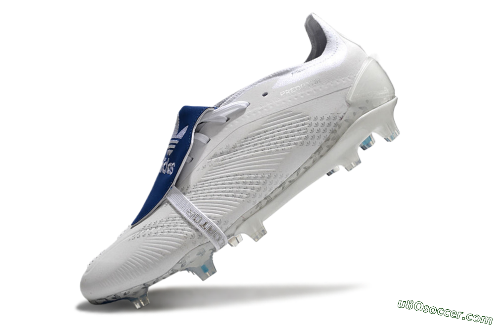 Adidas Predator Elite Foldover Tongue FG Firm Ground Soccer Cleats - Beige/White/Blue 5