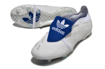 Adidas Predator Elite Foldover Tongue FG Firm Ground Soccer Cleats - Beige/White/Blue