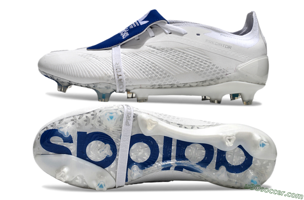 Adidas Predator Elite Foldover Tongue FG Firm Ground Soccer Cleats - Beige/White/Blue 0