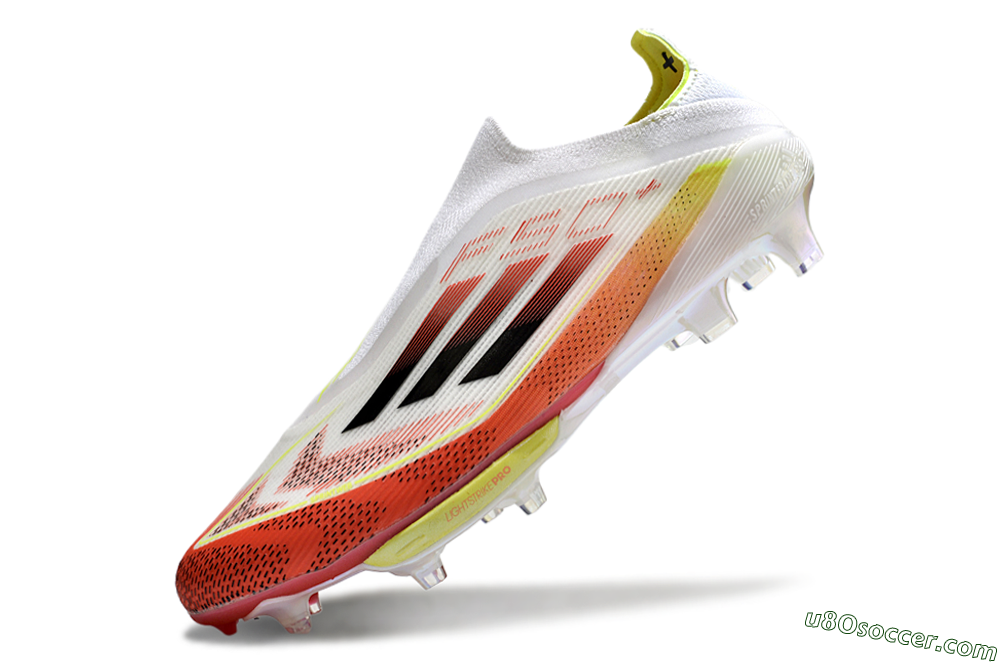 Adidas F50+ Lightstrike Elite Laceless FG Firm Ground Soccer Cleats - Red/White/Yellow 5
