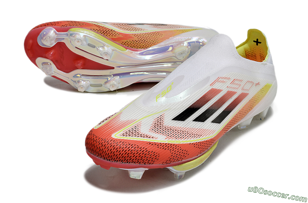 Adidas F50+ Lightstrike Elite Laceless FG Firm Ground Soccer Cleats - Red/White/Yellow 3