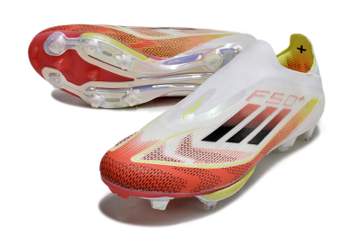 Adidas F50+ Lightstrike Elite Laceless FG Firm Ground Soccer Cleats - Red/White/Yellow