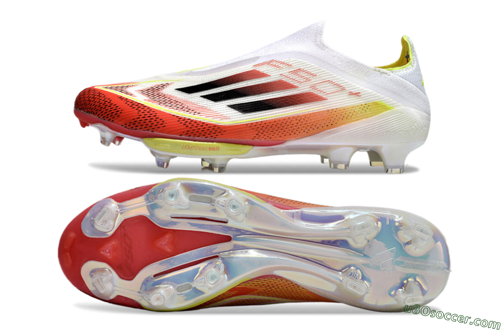 Adidas F50+ Lightstrike Elite Laceless FG Firm Ground Soccer Cleats - Red/White/Yellow 0