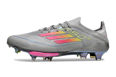 Adidas F50+ Lightstrike Elite FG Firm Ground Soccer Cleats - Grey/Pink/Yellow