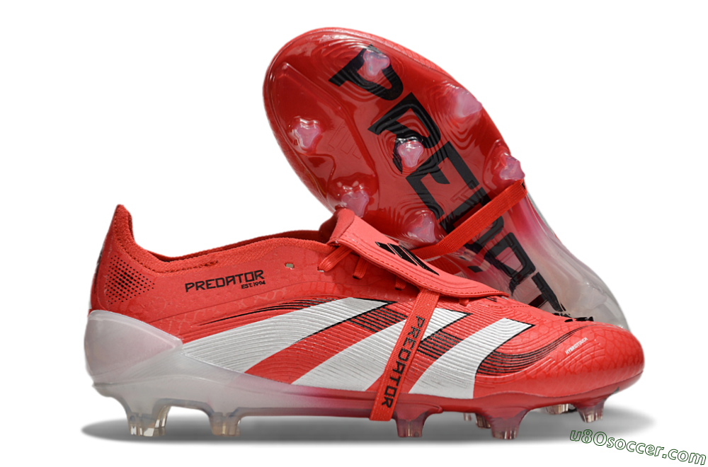 Adidas Predator Elite Foldover Tongue 2025 Pure Victory FG Firm Ground Soccer Cleats - Lucid Red/White/Black 3