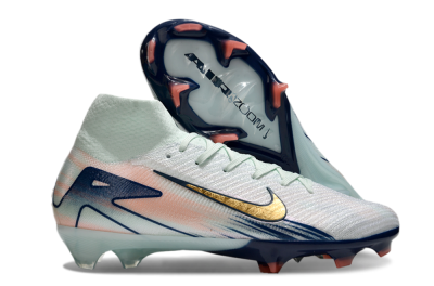 Nike Air Zoom Mercurial Superfly 10 Elite FG Firm Ground Soccer Cleats - White/Pink/Blue