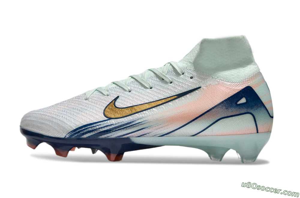 Nike Air Zoom Mercurial Superfly 10 Elite FG Firm Ground Soccer Cleats - White/Pink/Blue 2