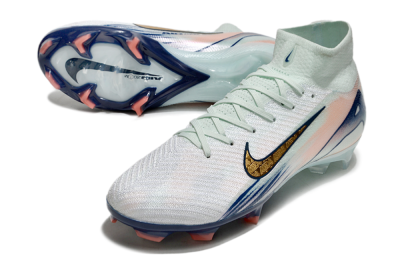 Nike Air Zoom Mercurial Superfly 10 Elite FG Firm Ground Soccer Cleats - White/Pink/Blue