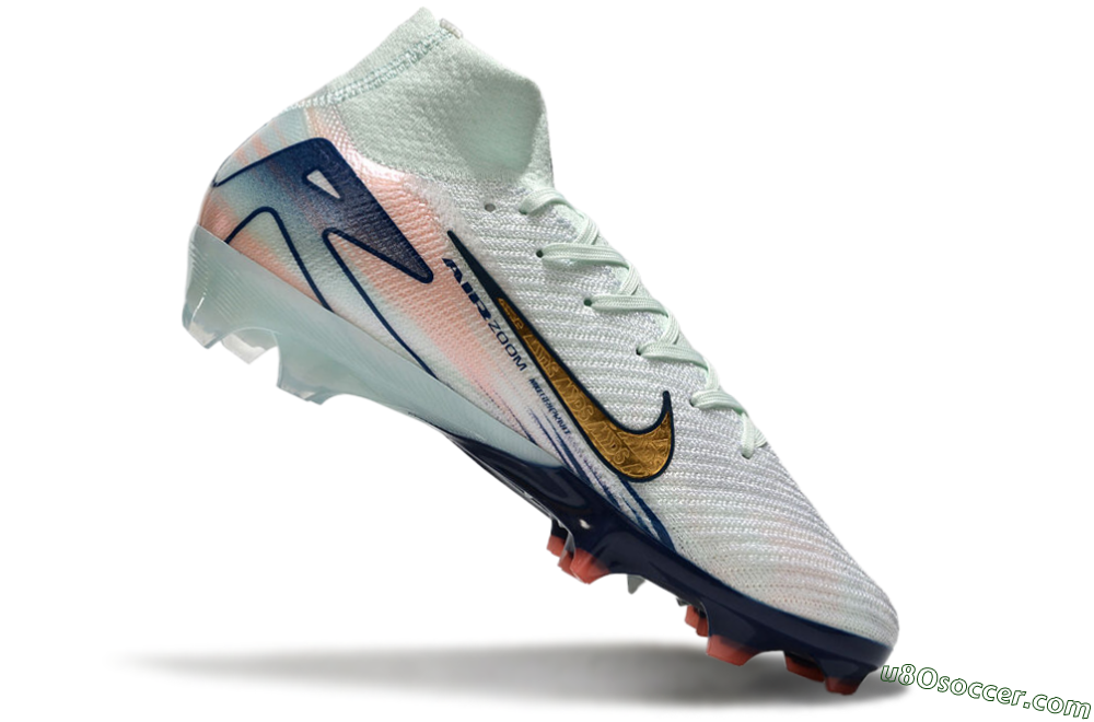 Nike Air Zoom Mercurial Superfly 10 Elite FG Firm Ground Soccer Cleats - White/Pink/Blue 4