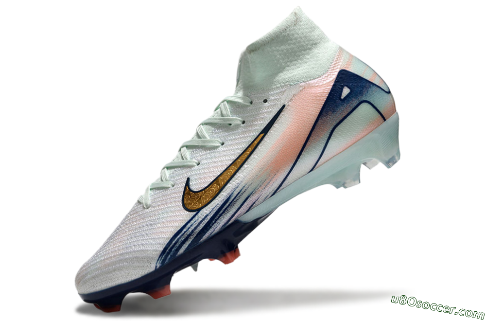 Nike Air Zoom Mercurial Superfly 10 Elite FG Firm Ground Soccer Cleats - White/Pink/Blue 5