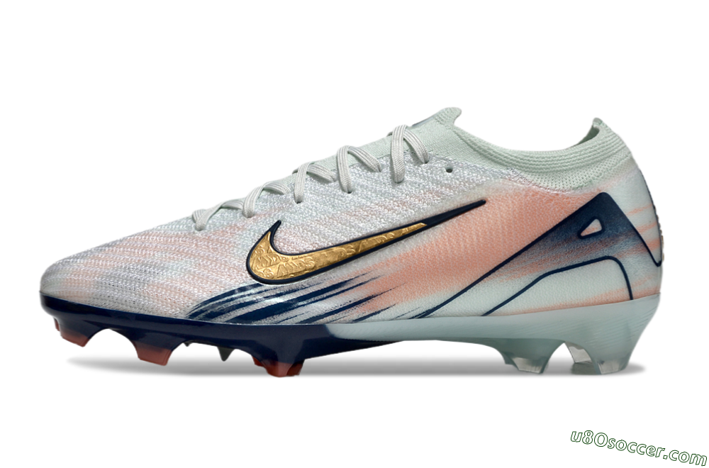 Nike Air Zoom Mercurial Vapor 16 Elite FG Firm Ground Soccer Cleats - White/Gold/Blue 2