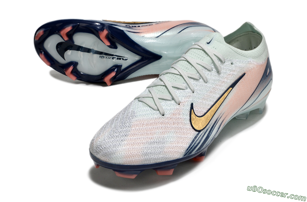 Nike Air Zoom Mercurial Vapor 16 Elite FG Firm Ground Soccer Cleats - White/Gold/Blue 3