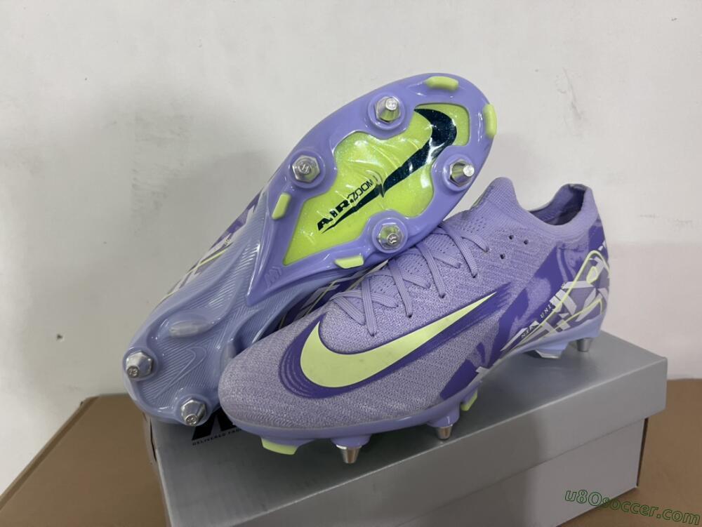Nike Air Zoom Mercurial Vapor 16 Elite SG Soft Ground Soccer Cleats - Purple/Yellow/White