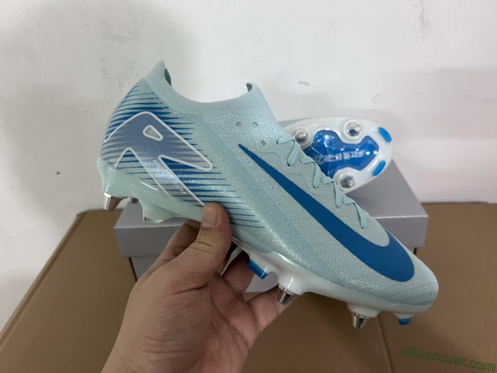 Nike Air Zoom Mercurial Vapor 16 Elite SG Soft Ground Soccer Cleats - Jade/Blue/White