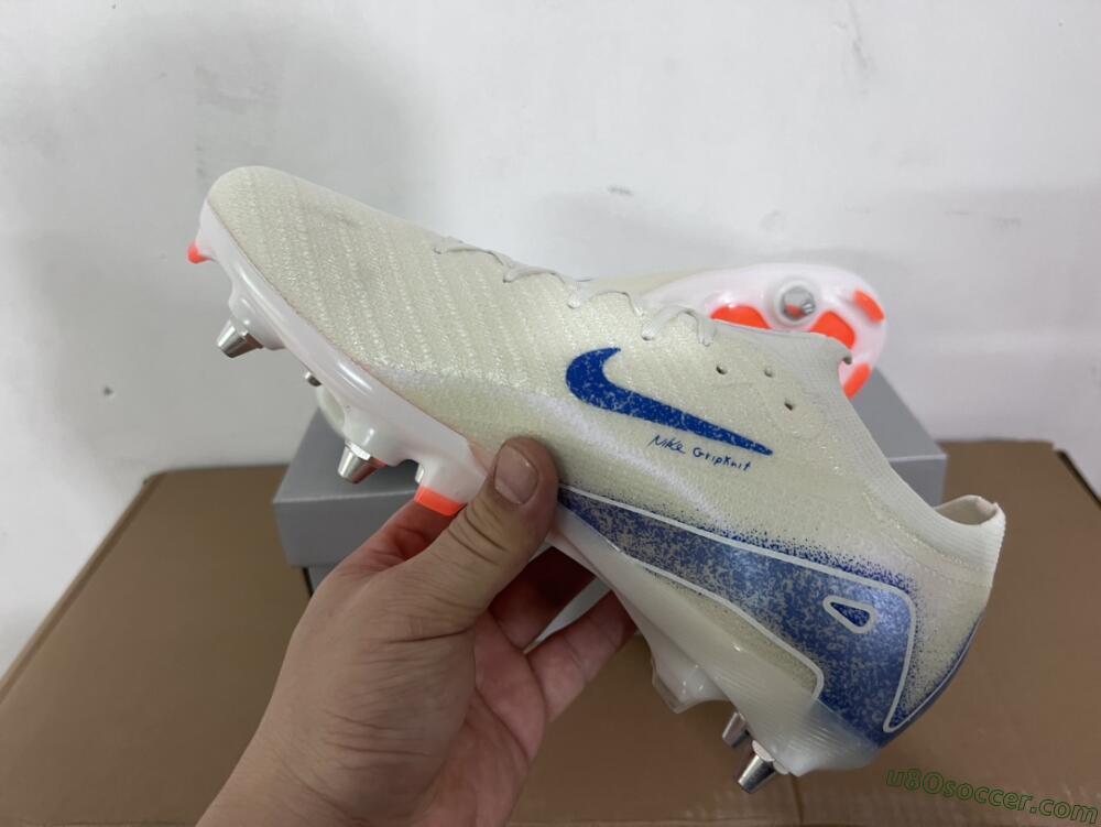 Nike Air Zoom Mercurial Vapor 16 Elite SG Soft Ground Soccer Cleats - Beige/Blue/White