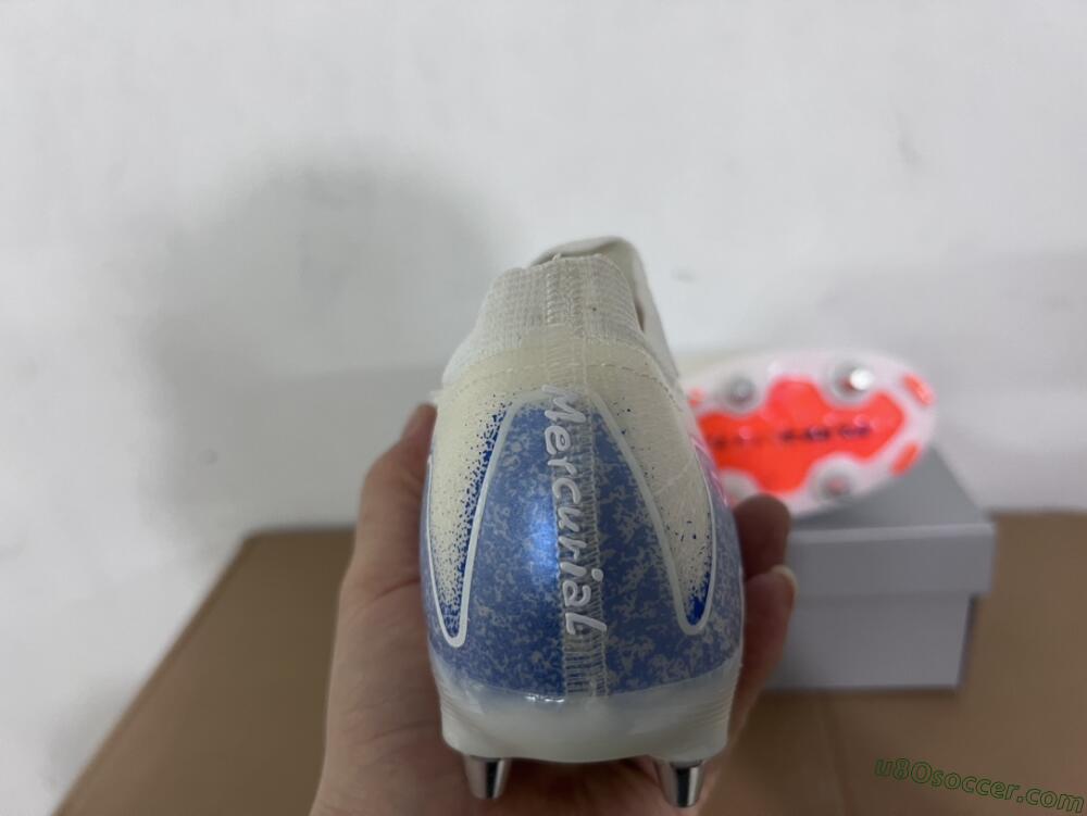 Nike Air Zoom Mercurial Vapor 16 Elite SG Soft Ground Soccer Cleats - Beige/Blue/White