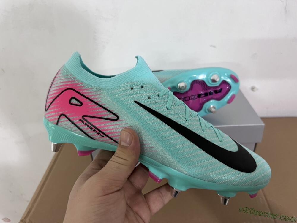 Nike Air Zoom Mercurial Vapor 16 Elite SG Soft Ground Soccer Cleats - Jade/Black/Pink