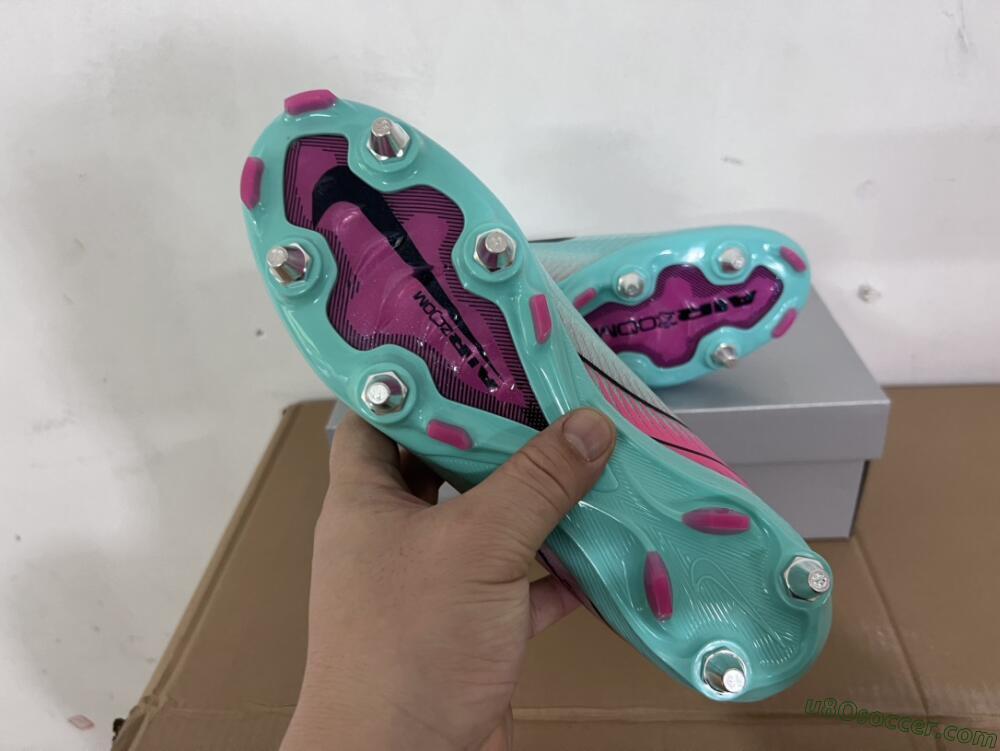 Nike Air Zoom Mercurial Vapor 16 Elite SG Soft Ground Soccer Cleats - Jade/Black/Pink