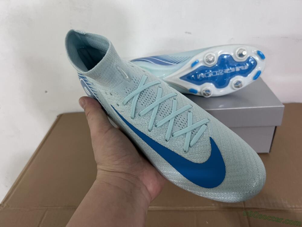 Nike Air Zoom Mercurial Superfly 10 Elite SG Soft Ground Soccer Cleats - Jade/Blue/White
