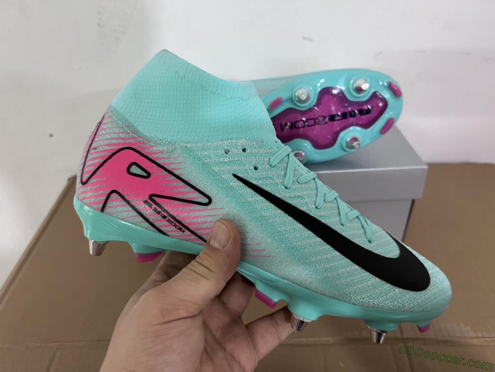 Nike Air Zoom Mercurial Superfly 10 Elite SG Soft Ground Soccer Cleats - Jade/Black/Pink