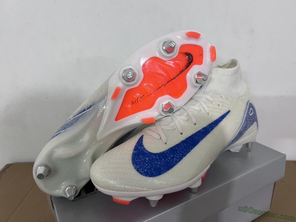 Nike Air Zoom Mercurial Superfly 10 Elite SG Soft Ground Soccer Cleats - Beige/White/Blue
