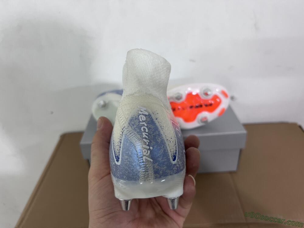 Nike Air Zoom Mercurial Superfly 10 Elite SG Soft Ground Soccer Cleats - Beige/White/Blue
