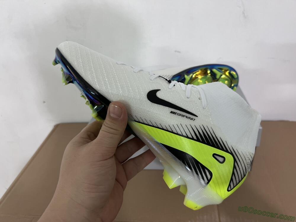 Nike Air Zoom Mercurial Superfly 10 Elite FG Firm Ground Soccer Cleats - White/Black/Yellow/Gold