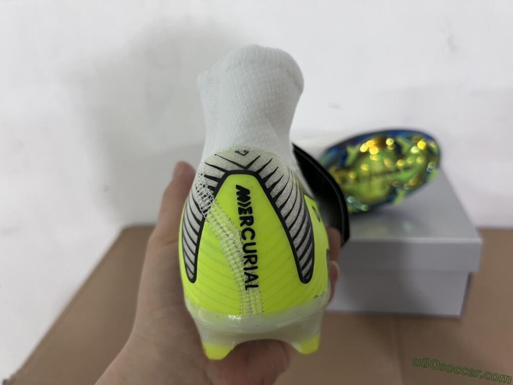 Nike Air Zoom Mercurial Superfly 10 Elite FG Firm Ground Soccer Cleats - White/Black/Yellow/Gold