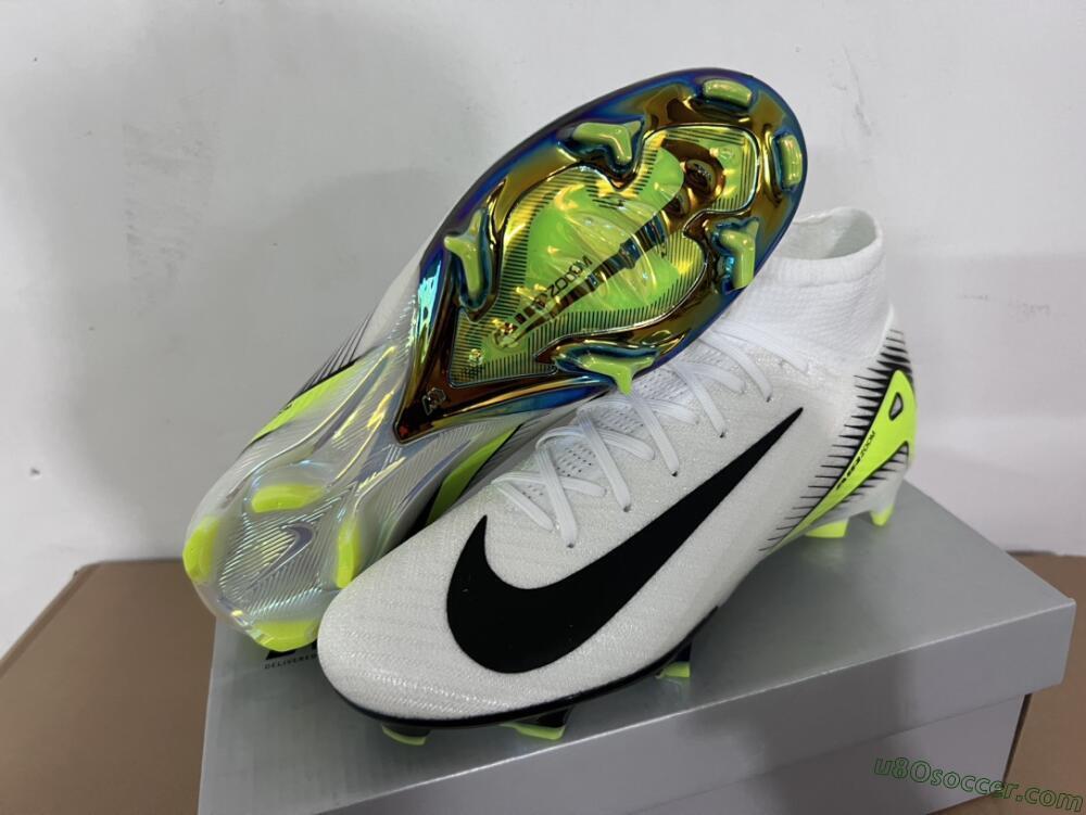 Nike Air Zoom Mercurial Superfly 10 Elite FG Firm Ground Soccer Cleats - White/Black/Yellow/Gold