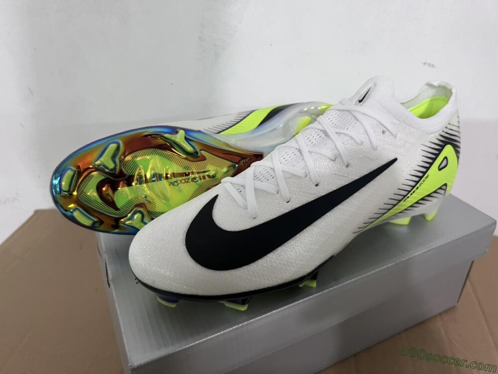 Nike Air Zoom Mercurial Vapor 16 Elite FG Firm Ground Soccer Cleats - White/Black/Yellow