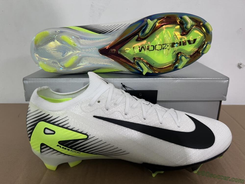 Nike Air Zoom Mercurial Vapor 16 Elite FG Firm Ground Soccer Cleats - White/Black/Yellow