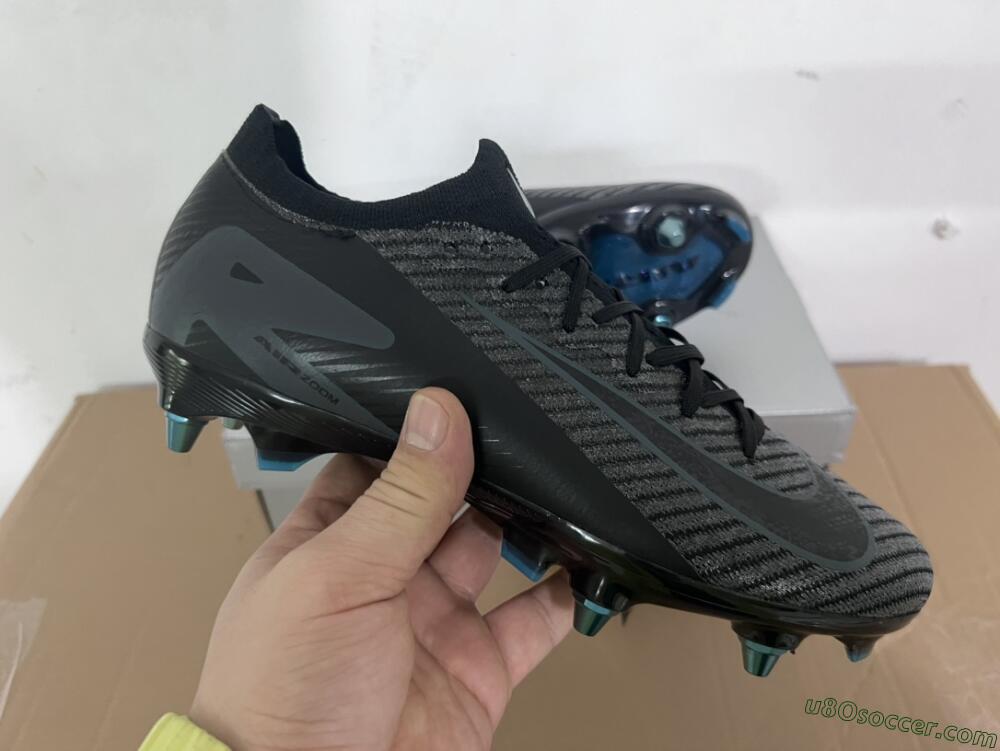 Nike Air Zoom Mercurial Vapor 16 Elite SG Soft Ground Soccer Cleats - Black/Silver/Blue